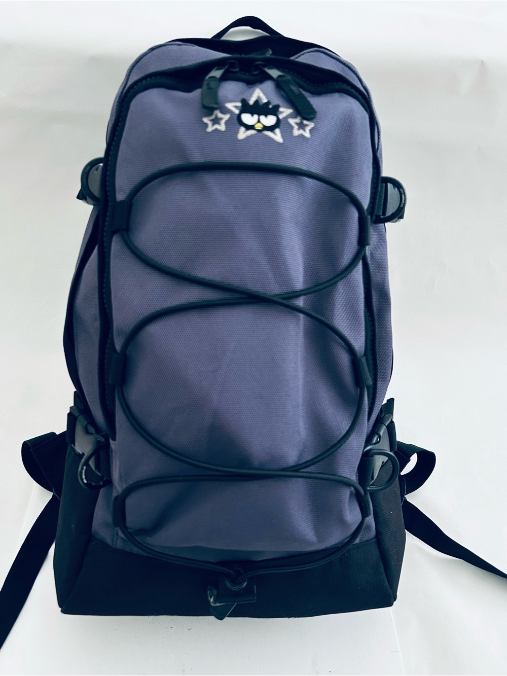 Vintage Badtz Maru Large Grey Backpack 18x12x6 In Heavy Duty Sanrio 2002 Y2K